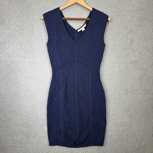 Diane Von Furstenberg Blue Dress Knit Cressida Bodycon Women's Size M